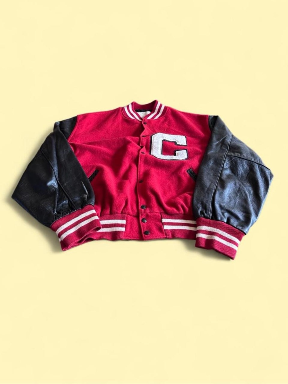 Vintage Holloway Wool Varsity Letterman Jacket Leather Sleeves Men’s Size 3XL